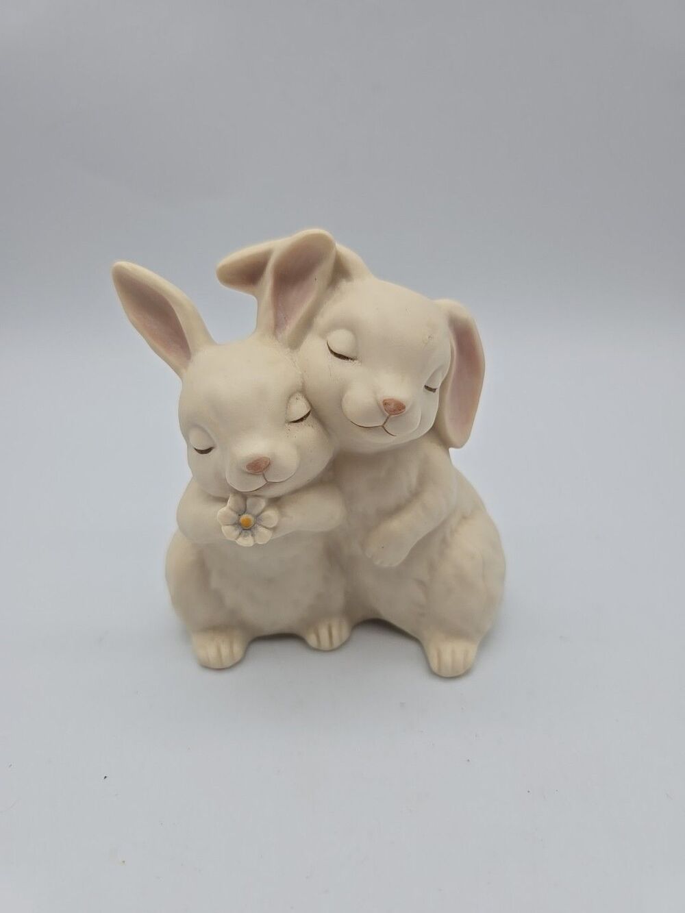 EASTER Bunny Bunnies Rabbits Figurine "He Loves Me" Homco 1990